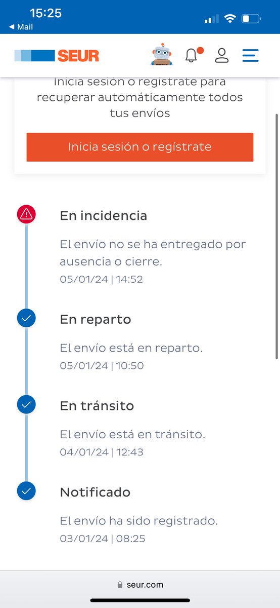 LuciaRey7's tweet photo. Hola @SEUR @SEUR_responde os aseguro que a esta hora en la que supuestamente habéis llamado y no había nadie estábamos en casa. ¿No será que no habéis venido? 😒 https://t.co/rAwQ4U6PCz