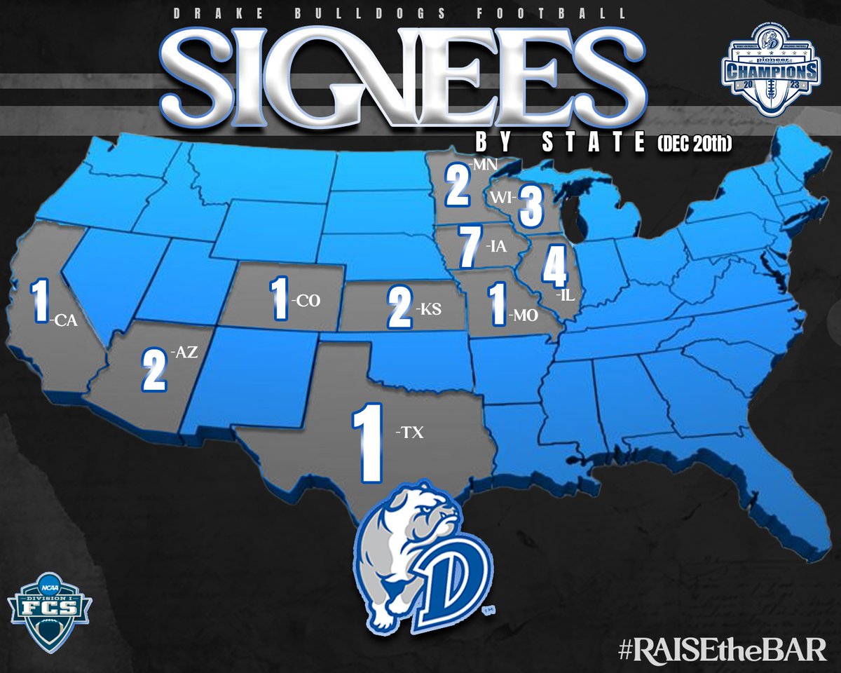 The states that our newest Bulldogs from early signing day hail from. #RAISEtheBAR