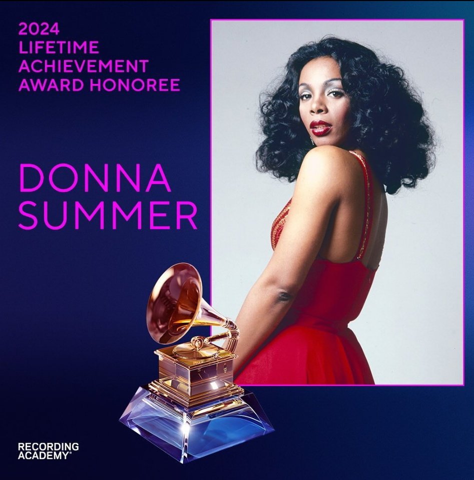DonnaSummerNat's tweet photo. 🏆| Donna Summer will receive a Posthumous Grammy in 2024, a Lifetime Achievement Award 

Congratulations 🎉🎉 https://t.co/GysgyZAqvT