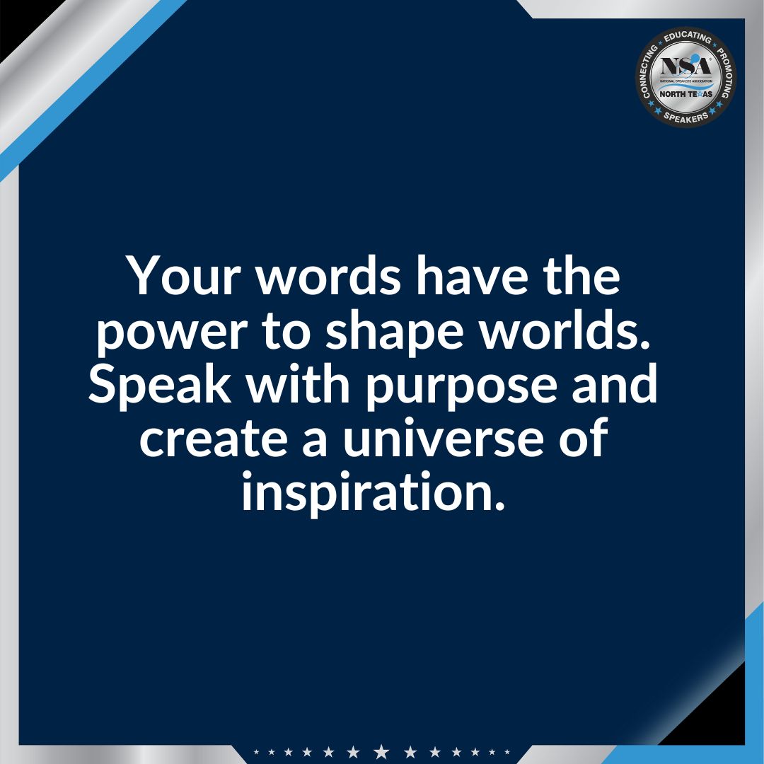 NSANorthTexas's tweet image. Your words can build amazing things. Speak with purpose and inspire others to greatness.

#SpeakWithPurpose #CreateInspiration #positivity #CommunicationMagic