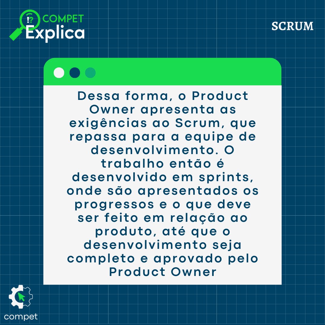 compet_cefet's tweet photo. No COMPET Explica dessa semana abordamos a metodologia Scrum, a qual é utilizada por diversas equipes de desenvolvimento de software e que tem como objetivo atender da melhor forma possível as demandas exigidas pelo projeto
#CEFETMG #COMPET #COMPETExplica https://t.co/sk7dc7Ti5h
