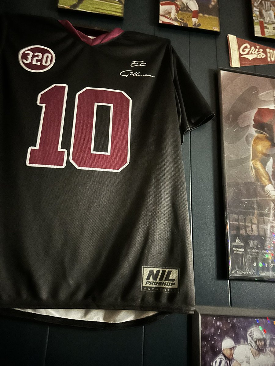 @eli_gillman This is the Jersey from Eli’s NIL shop. It’s on Griz Wall of Fame.