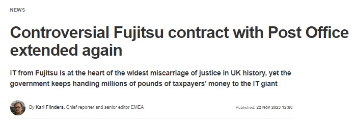 Despite the #PostOfficeScandal &amp; Fujitsu's awful behaviour - no one from Fujitsu has been held to account.

Last year I asked at #PMQs when the Govt would take action and stop awarding them contracts - surprise surprise they continue to award them contracts worth £Millions.