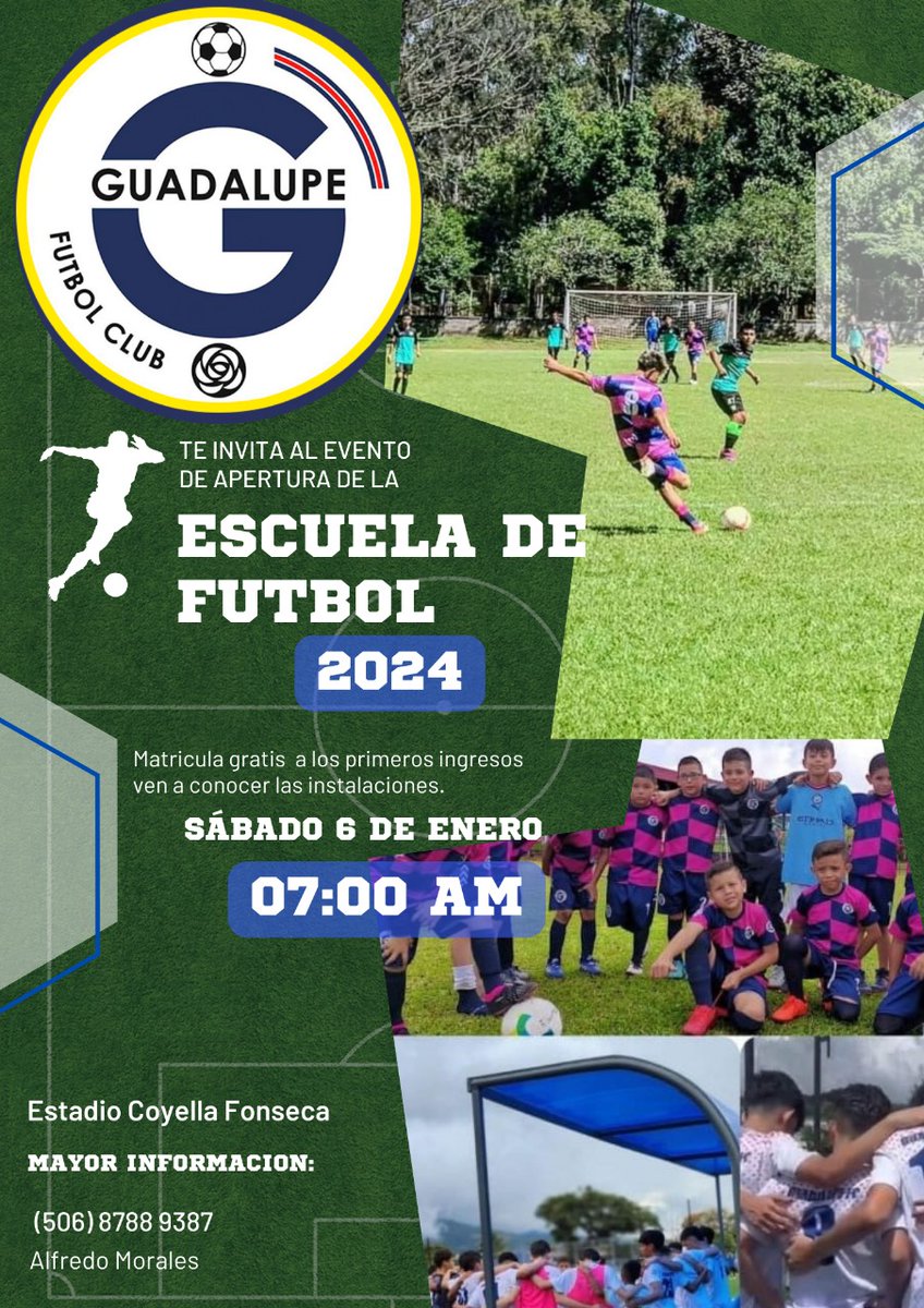 Este sábado arrancamos con nuestras escuelas de fútbol a partir de las 7 am en el Estadio Coyella Fonseca.
Matrícula Grátis ⚽