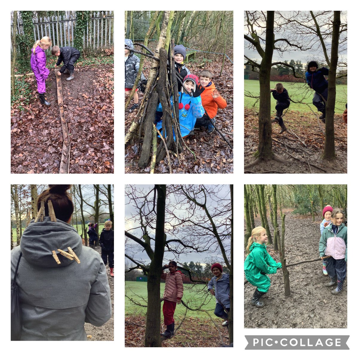 We have had an amazing time at forest school today. We played peg tag, Mrs Wright lost as she had lots of pegs attached to her coat. We made a seesaw out of a stick and marble runs. The children also enjoyed climbing trees.#teamstphilips