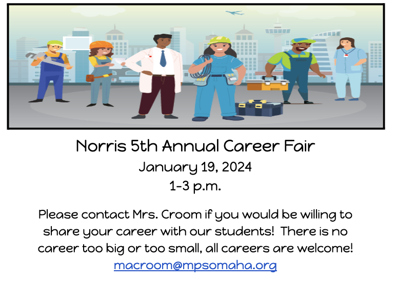 NorrisElem's tweet photo. Are you available for the Norris Career Fair? Come talk to our students about the amazing things you do! https://t.co/fdcKM34yqF