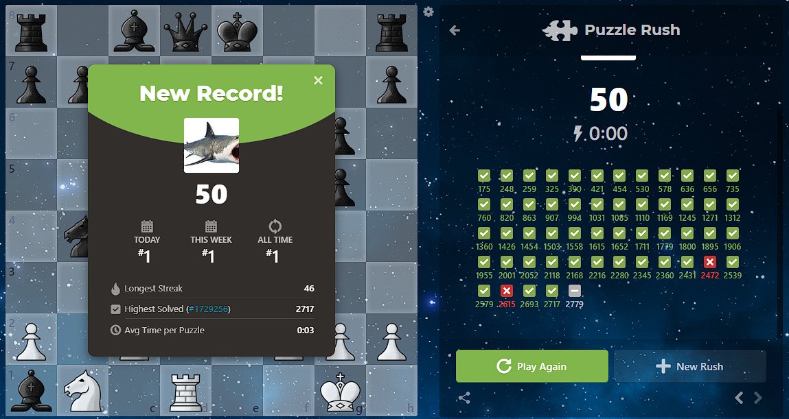 Finally, 50 in 3 minute puzzle rush!
