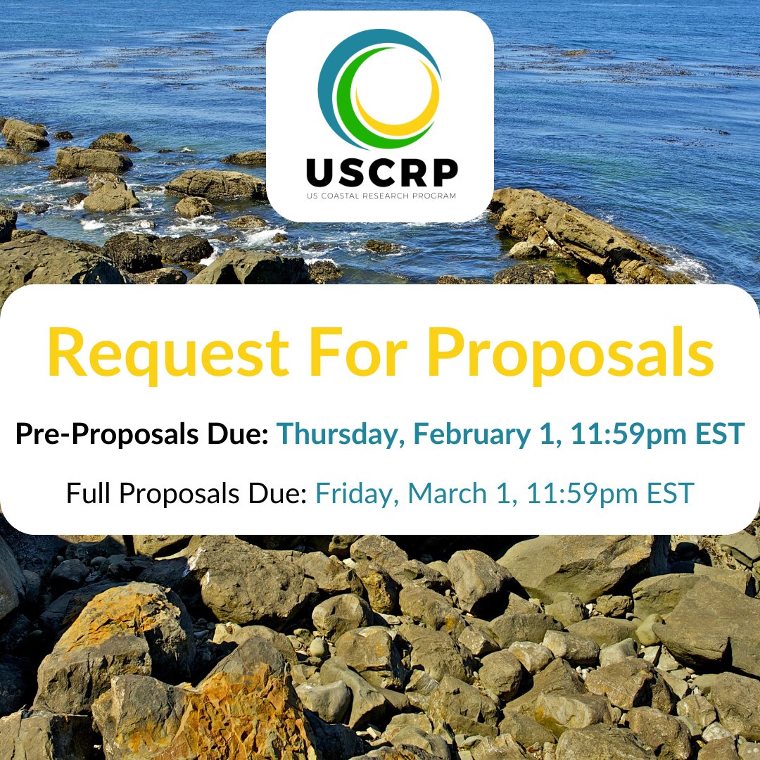 Last call for 2024 RFP pre-proposals! 🚨 Give your research the recognition it deserves by submitting a pre-proposal by tomorrow, February 1st at 11:59pm EST. Learn more at uscoastalresearch.org/2024-awards-in….

#RequestForProposals #ResearchFundingOpportunity #SubmitNow