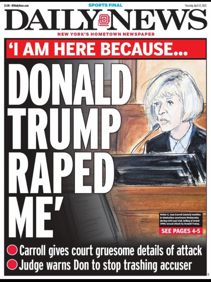 Donald Trump raped E. Jean Carroll, then he defamed her repeatedly.
#FridayFlashback