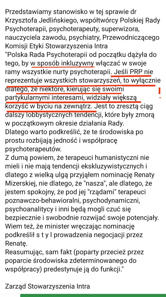 Parafrazując wypowiedź z oświadczenia jednego ze stow. <a href="/prp_org_pl/">Polska Rada Psychoterapii</a> :wszyscy mogą brać się za leczenie, a jak ktoś nie jest z PRP, to dlatego że łasy na kasę (nie biorą pod uwagę, że może nie wszystkim o kasę chodzi, a o obrone naukowości w medycynie i bezpieczeństwo pacjentów...)