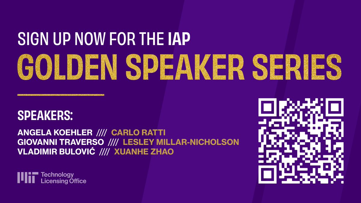 Meet the minds shaping the future at MIT's Golden Speaker Series! Dive into six enlightening seminars showcasing the academic, research, and tech transfer journeys of MIT experts. Register: bit.ly/IAP2024Program