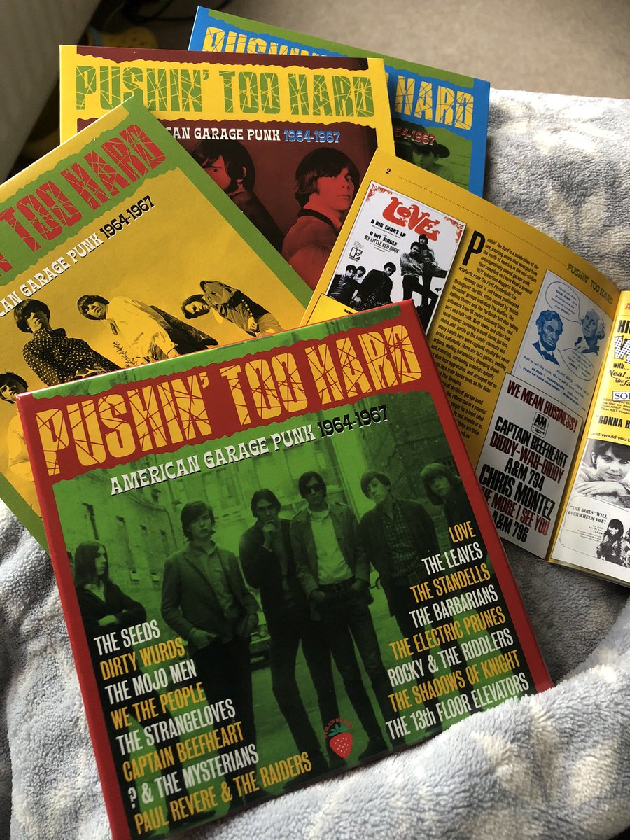RalphMcLeanShow's tweet photo. Having a garage punk Friday after noon thanks to this nifty new #PushinTooHard boxset from @CherryRedGroup Can feel an imaginary moptop growing and a pair of pointy toed Chelsea boots forming on my feet with every groovy track! https://t.co/J9Qb8EEzF3