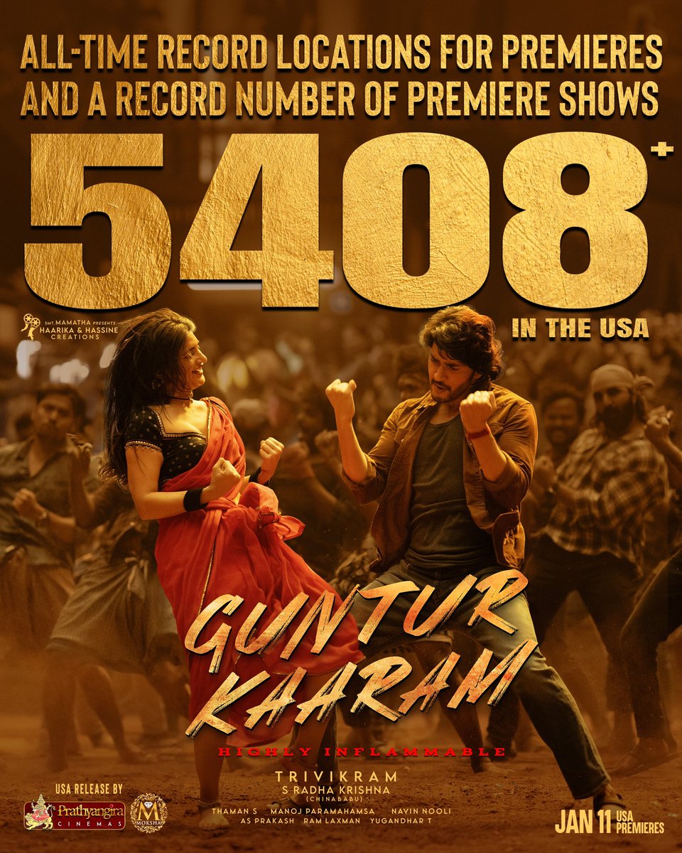 PrathyangiraUS's tweet photo. Wassuppp Superfans!! 
How is our gift? 🤗🤗🔥🔥

Panduga marintha ghanangaa jarupukundham! 

Anything for our ♟️ fans ❤️

#GunturKaaram @urstrulyMahesh 
#GunturKaaramPremiersOnJan11 @vamsi84 @haarikahassine https://t.co/JptTh9BpLU