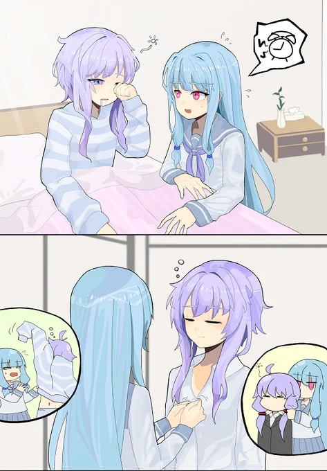 Skeb納品しました!
学生葵ちゃんにお世話されるゆかりさんとのご指定だったので、家ではダメダメ社会人なゆかりさん&しっかり者学生の葵ちゃんという組み合わせにて…(˘ω˘)
起こしたりご飯も用意するだけでなく、着替えも手伝うというシチュが最高なゆかあおでした!ありがとうございます🌅 