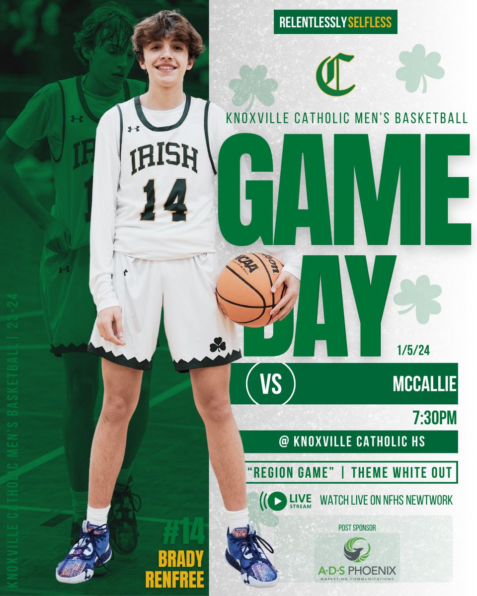 catholic_hoops's tweet photo. GAME 1️⃣7️⃣
.
⌚️7:30PM
🆚 MCCALLIE
📍KNOXVILLE CATHOLIC HS
📺 NFHS NETWORK
.
#CatholicBasketball 
#RelentlesslySelfless https://t.co/ALfowYqUZ6