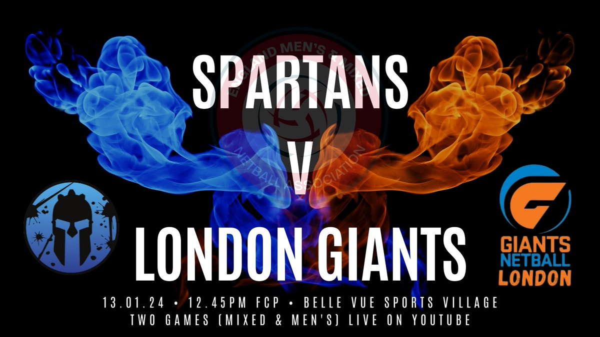 Huge news!

The first streamed Men’s and Mixed netball of the year! 

An exciting two games of netball coming your way next weekend as @nwspartans take on <a href="/London_Giants/">London Giants Netball</a> LIVE from the Belle Vue Sports Village in Manchester 🙌

📺 Join us LIVE on YouTube from 12.15pm on 13.01.24