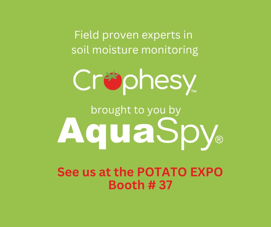 aquaspy's tweet image. See ya'll in Austin! Stop by booth 37 at the #PotatoExpo 2024 Jan 10 - 11