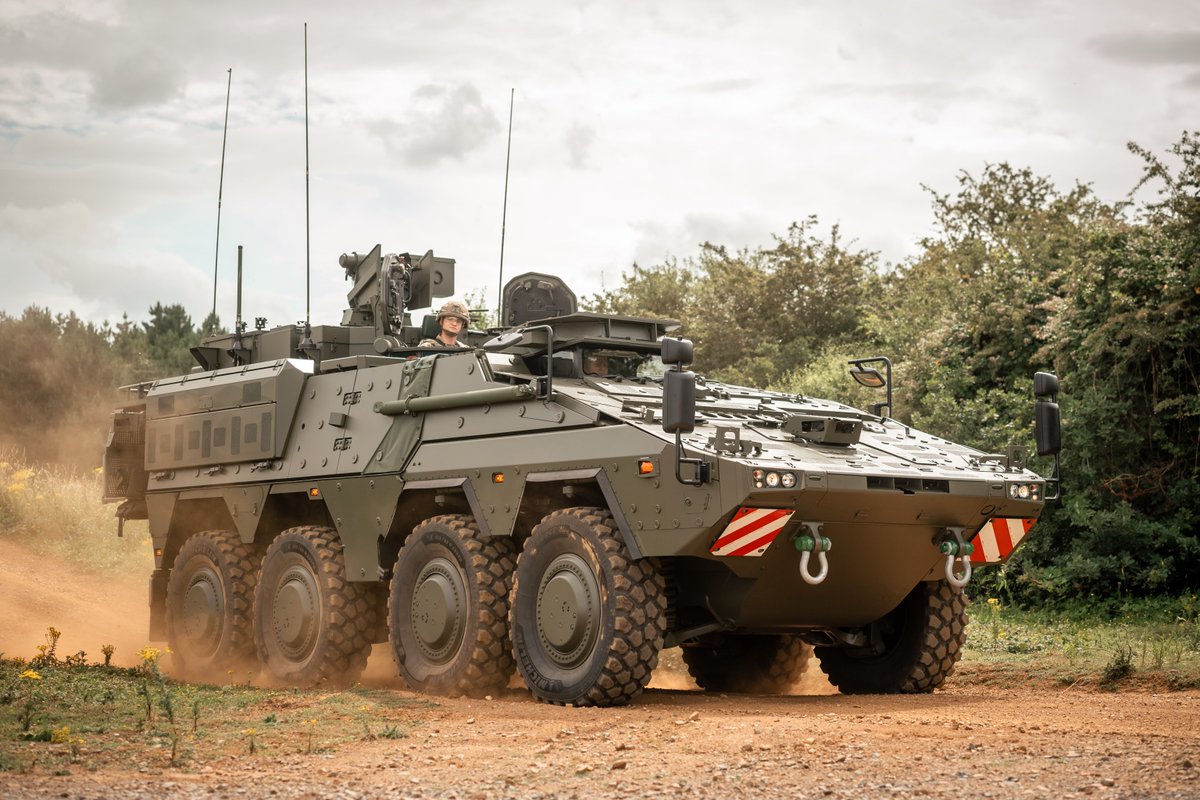 UKArmaments's tweet photo. Did you hear? The first two 🇬🇧 Boxer prototypes, contracted by DE&amp;S, have arrived in the UK ahead of joint @BritishArmy - industry trials, marking a major success milestone in the programme. Read the full story 👉 https://t.co/wcdbHZjU8s https://t.co/DsykQiaWYe