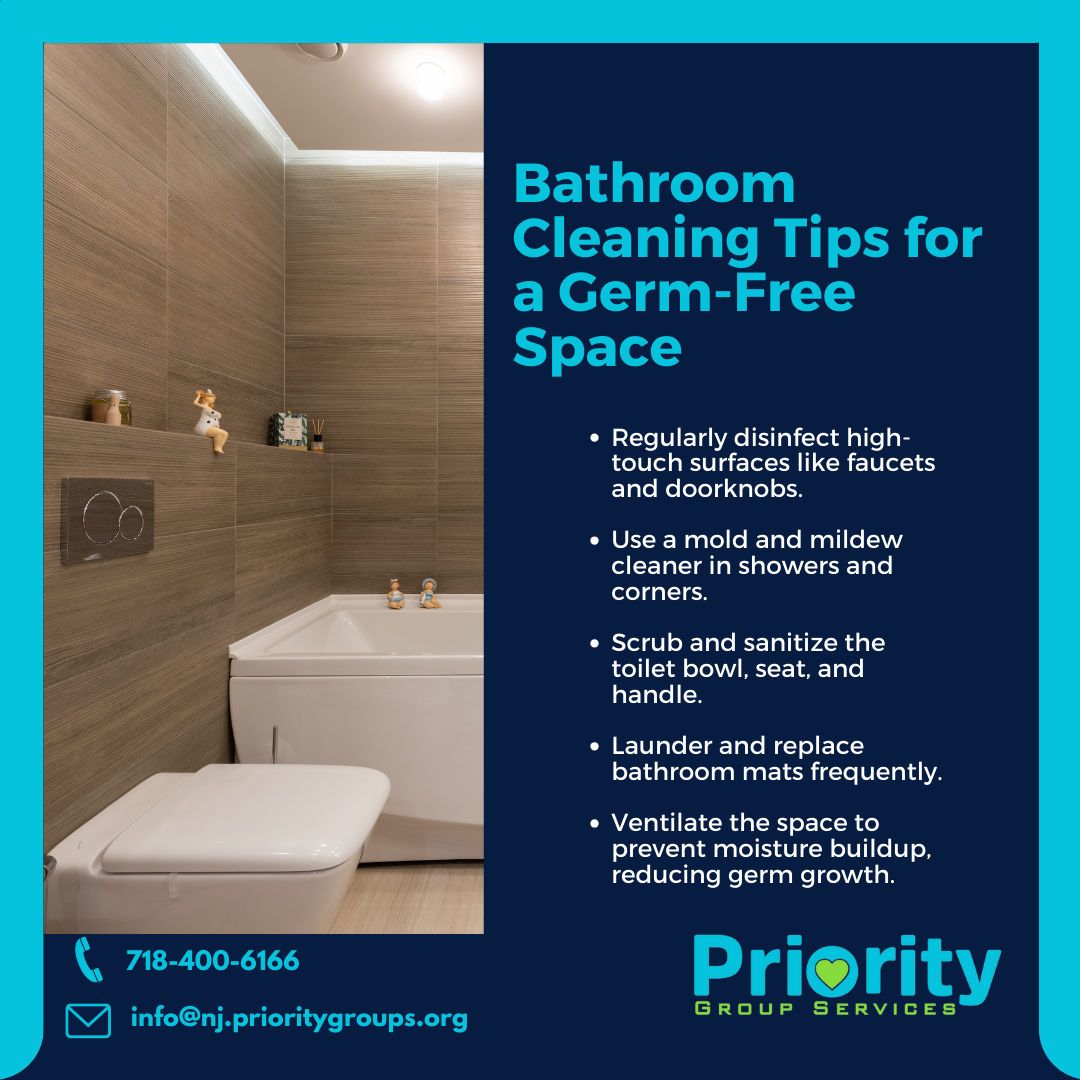 priority_nj's tweet image. Discover the secrets to maintaining a spotless, germ-free bathroom! 🛁✨ Your health and comfort are our priority. Share your cleaning routine with us! #CleanLiving #HygieneHacks #proirtygroupservices #pgsnj #PGSNJ #cleaningservices #cleaningtips #cleaningsolutions 💦🧹