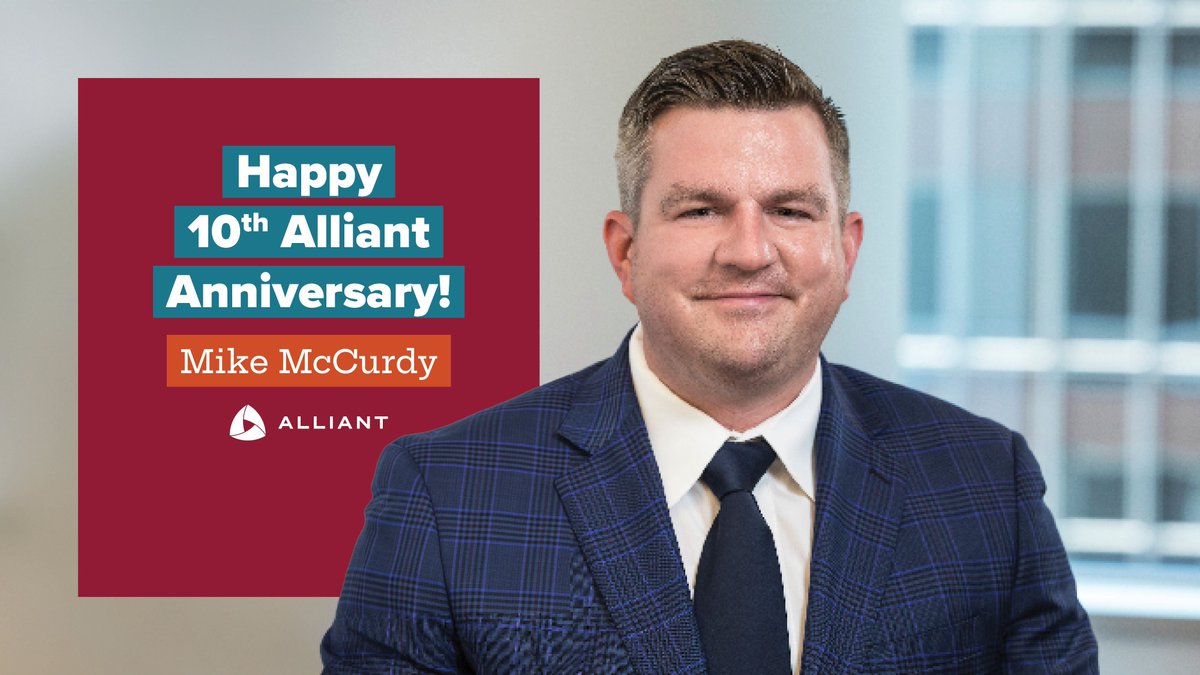 Congratulations to Mike McCurdy for celebrating 10 years at Alliant! Cheers! 
 
#Alliant #BuildingBetterCommunities #EmployeeSpotlight
