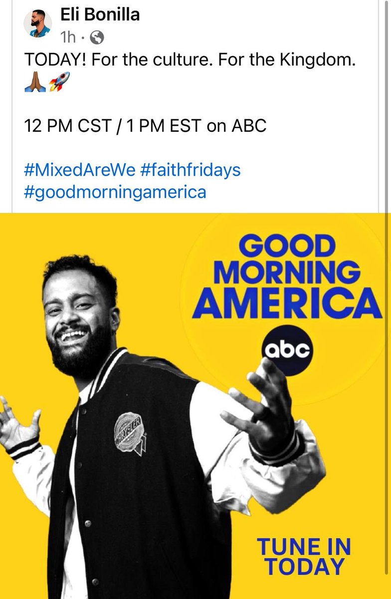 Praying for you <a href="/elibonillajr/">Eli Bonilla</a> <a href="/GMA/">Good Morning America</a>