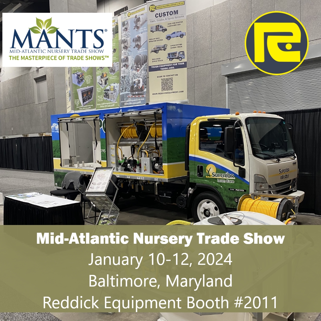 We're less than a week away from MANTS (Mid-Atlantic Nursery Trade Show) on Jan. 10-12, 2024 in Baltimore, Maryland and Reddick will be there in booth #2011 ready to discuss your 2024 sprayer needs.
.
Learn more today at: mants.com
.
#MANTSBaltimore #MANTS2024