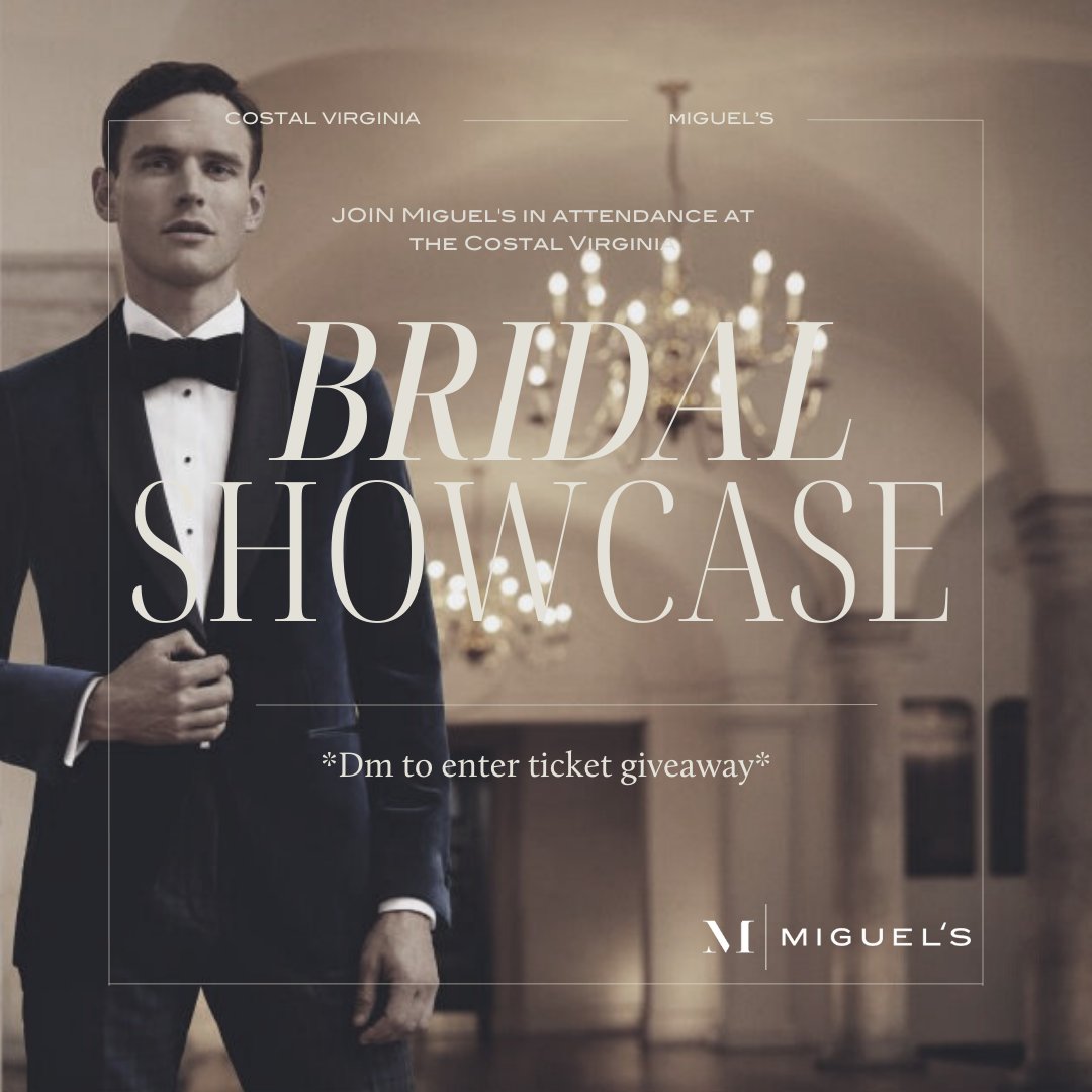 MiguelsFormal's tweet photo. ✨ We cordially invite you to the Coastal Virginia Bridal Showcase, an exclusive event where dreams transform into reality. Join us at the Founders Inn &amp; Spa on Sunday, January 7th, from 1 pm to 4 pm. 💍💼 #CoastalVABridal #MiguelsWeddings #LuxuryBridalFashion https://t.co/CsIMuFuTUE