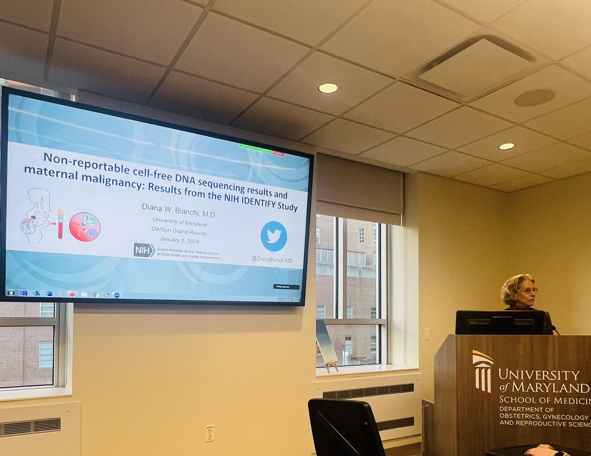 Courtney Townsel, MD MSc (@courtneytownsel) on Twitter photo Fabulous talk this morning by <a href="/NICHD_NIH/">NICHD News</a> Director <a href="/DianaBianchiMD/">Diana Bianchi</a> on the ability of cell- free DNA testing to detect maternal #malignancy. #IDENTIFYStudy Huge implications to come! <a href="/IrinaBurd/">Irina Burd, MD, PhD</a> <a href="/UMBaltimore/">University of Maryland, Baltimore</a> Fabulous talk this morning by <a href="/NICHD_NIH/">NICHD News</a> Director <a href="/DianaBianchiMD/">Diana Bianchi</a> on the ability of cell- free DNA testing to detect maternal #malignancy. #IDENTIFYStudy Huge implications to come! <a href="/IrinaBurd/">Irina Burd, MD, PhD</a> <a href="/UMBaltimore/">University of Maryland, Baltimore</a>