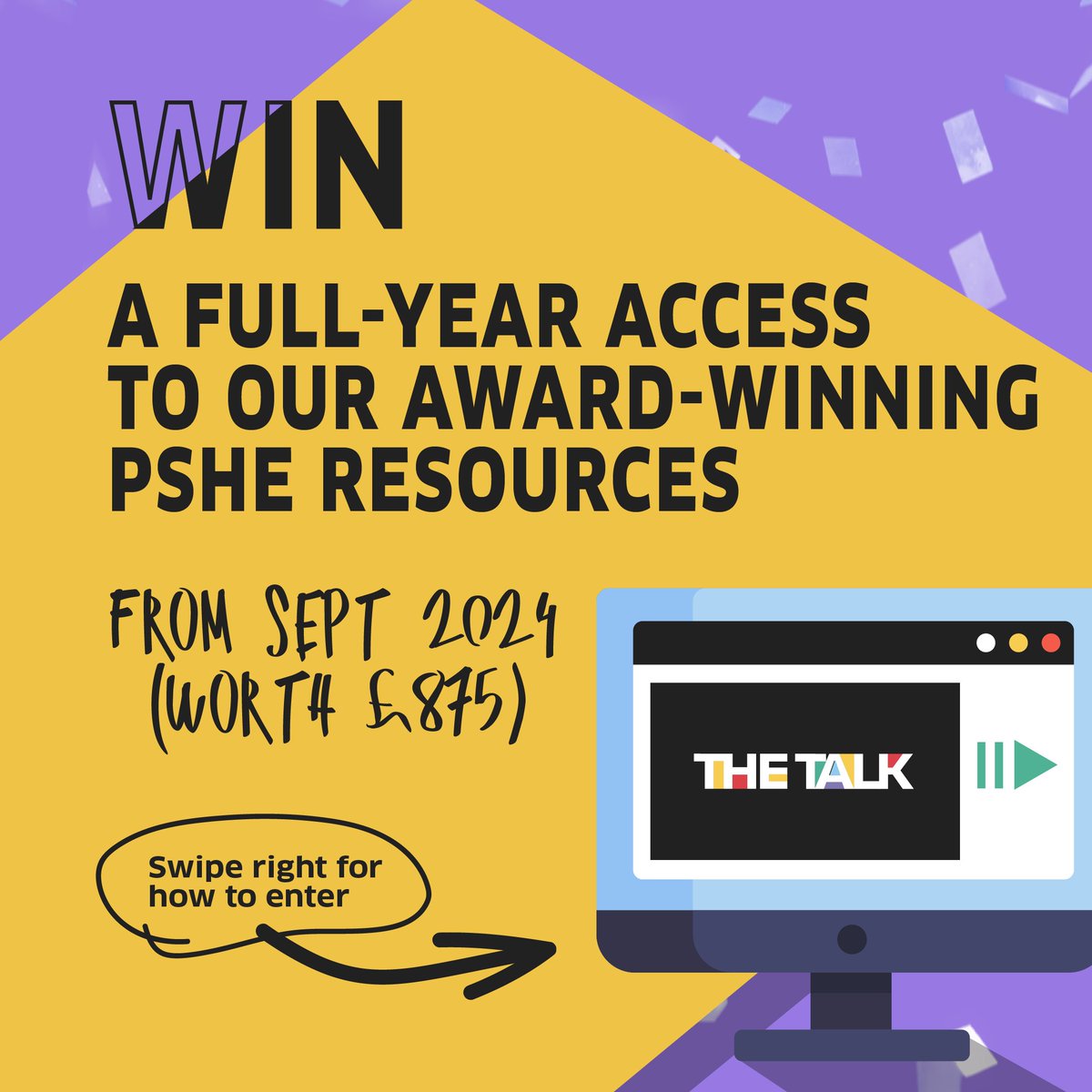 TheTalkOrg's tweet image. Do you want to WIN an ENTIRE YEAR OF AWARD-WINNING PSHE LESSONS? 🗓️

The Talk PSHE platform holds 118 video lessons, done-for-you lesson plans and editable worksheets, alongside teacher CPD and a master admin dashboard to monitor PSHE delivery! 

For your chance to win: 

✅ Tag…