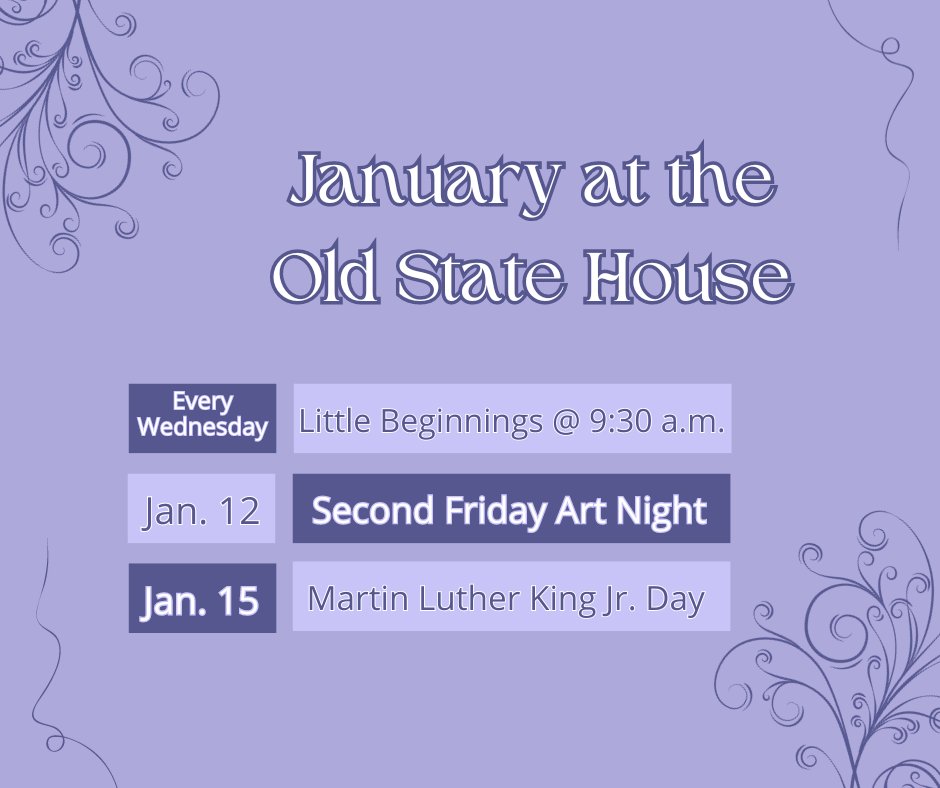 OldStateHouseAR's tweet photo. 🎊It's the beginning of a new year! Here is to another great one in 2024!🎊

Check out this month at a glance to see what is happening at the Old State House! https://t.co/Zj584Hk28r