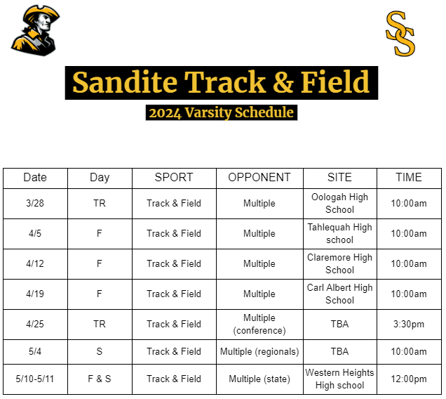 Season 2024 Schedules for high school and junior high! Ready for another great year!