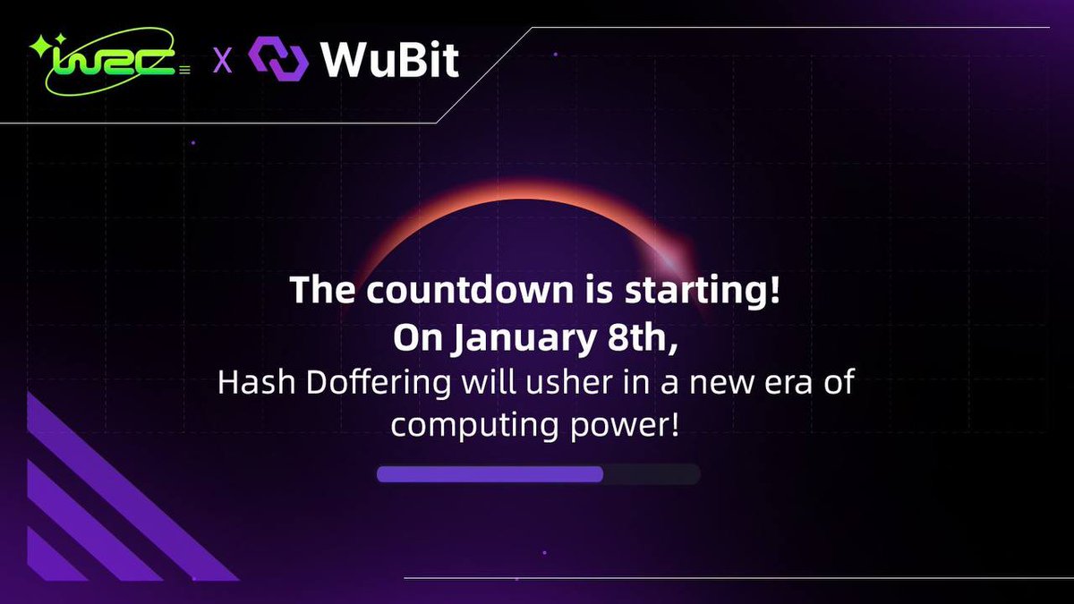 WEC_Metaverse's tweet image. 🚀 The countdown begins!🚀

🔥January 8th marks the dawn of a new era in computing power with Hash Doffering!

🗓️Mark your calendars for the big launch!

#WEC #WuBit #HashDoffering #Web3 

🔗 x.com/wec_nft/status…