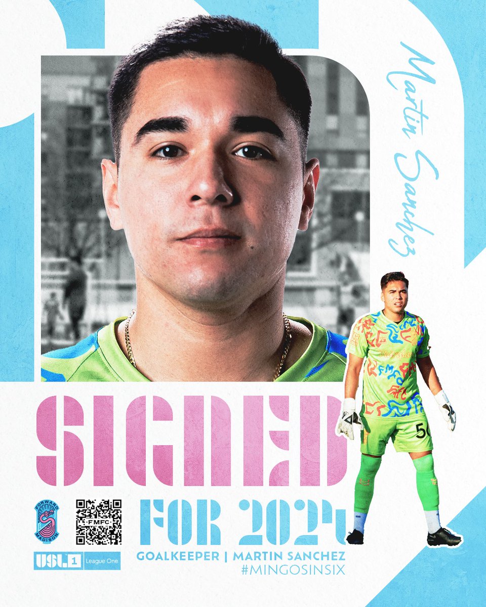 ForwardMSNFC's tweet image. Forward Madison re-signs 23-year-old Minnesota-native, Martin Sanchez, to the 2024 squad.🦩

During his first year with the Mingos, he bolstered his skills as goalkeeper and started between the sticks during both the UW and Atlante FC exhibition matches. 

Welcome back, Martin!