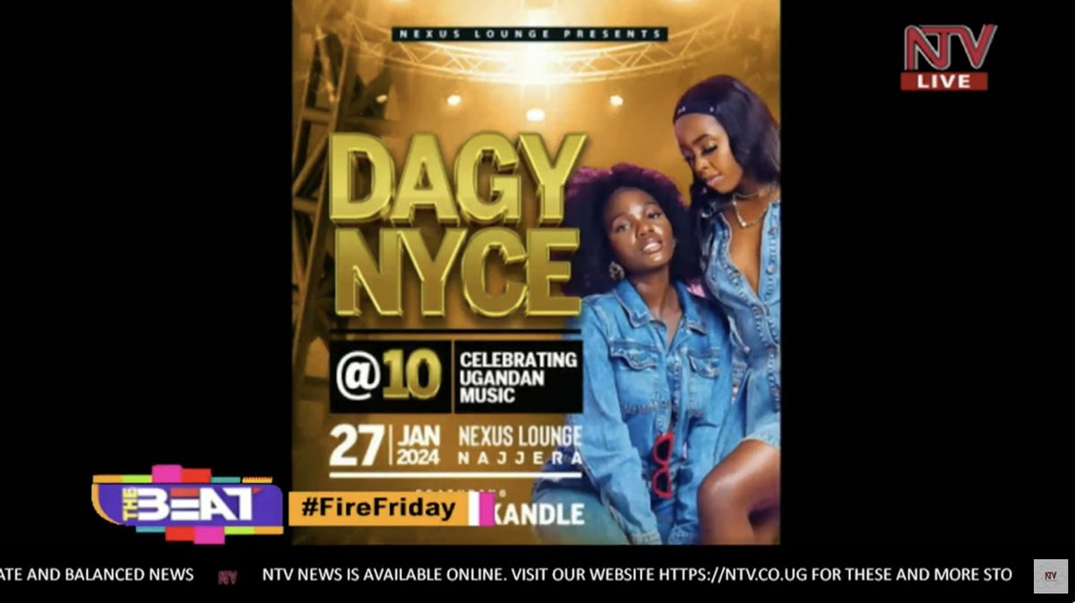 ntvuganda's tweet photo. Celebrate @dagy_nyce's incredible decade in the music industry! His significant contributions have shaped the entertainment scene. Join us at Nexus Lounge in Najjera on January 27, 2024, to show your support at this special event. #NTVTheBeat #Dagy@10 https://t.co/UJWRATCVGm