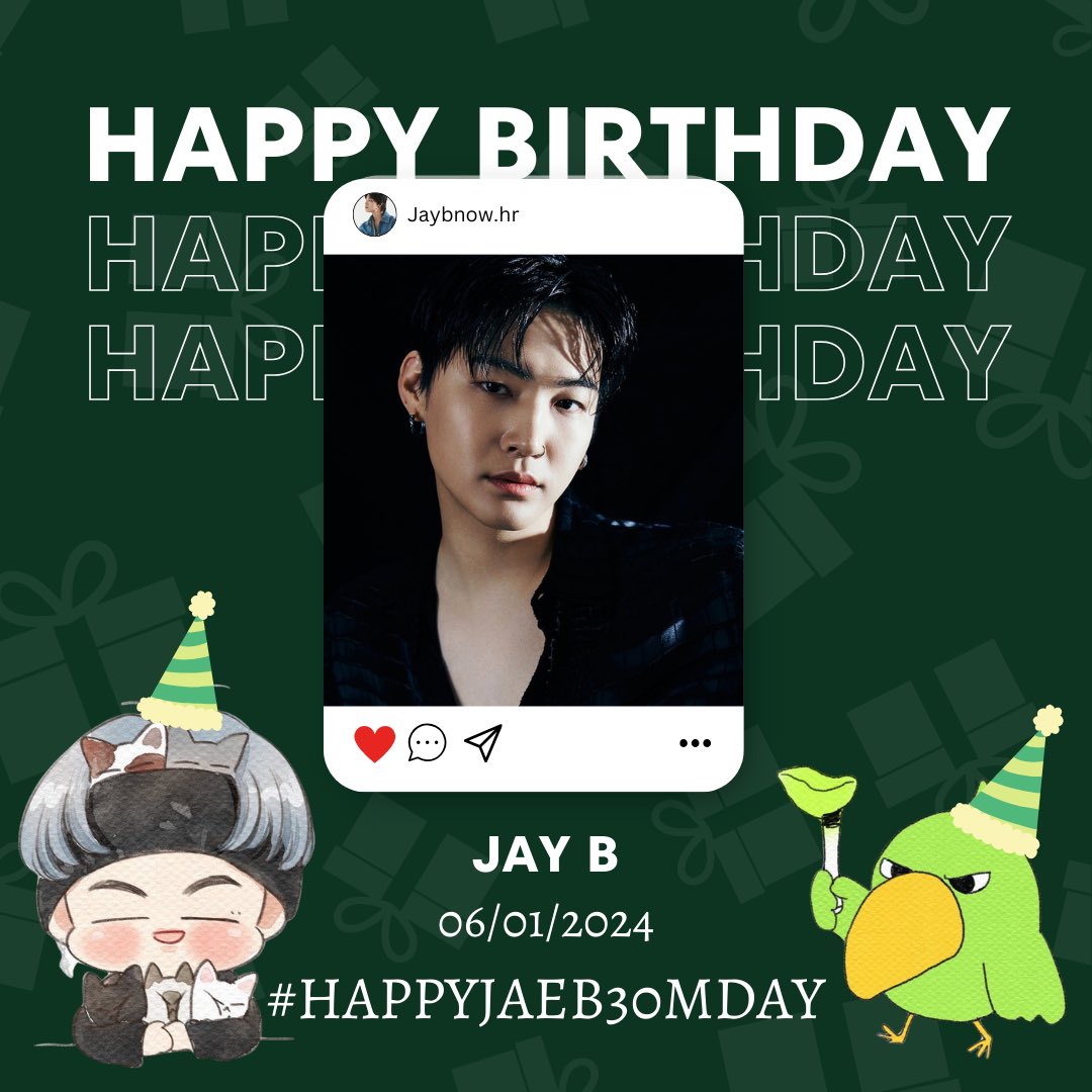 igot7py's tweet photo. Feliiz Cumpleaños al mejor líder de la industria ✨
Deseamos que nuestro líder siga disfrutando de muchos años más y que siga compartiendo con nosotros buenas canciones y momentos 💚
Deseamos que siga gozando de salud y bienestar 💚 HBD 🥳 
#HAPPYJAEB30MDAY 
#오늘은_홀리_재범데이 https://t.co/39W1aa1mhR