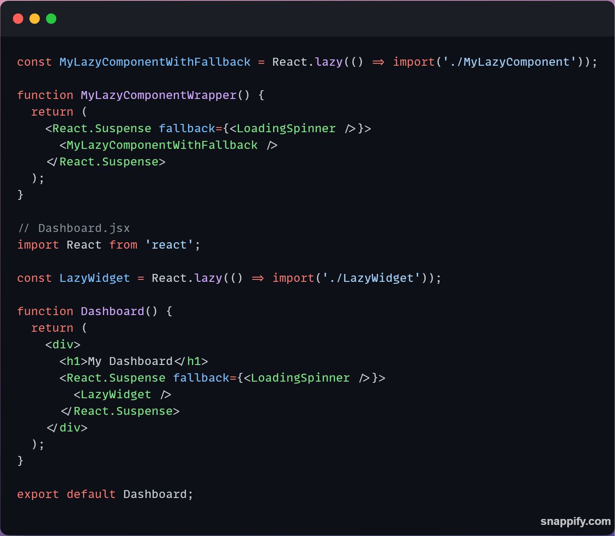 Mithunsen06's tweet photo. Exciting #React #Learning Journey: #LazyLoading Concept Demystified!
🔗https://t.co/AaisLngCq8

#React #LazyLoading #WebDevelopment #CodeSplitting #100daysofcodingchallenge #100daysofcode #javascript #reactjs #nodejs #frontend #developer #developers #opentowork #nextjs https://t.co/MzmvdZTiWO