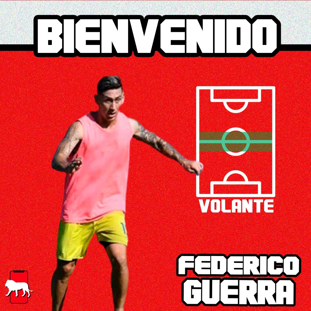 🙌 ¡𝘽𝙞𝙚𝙣𝙫𝙚𝙣𝙞𝙙𝙤 𝙖𝙡 𝙇𝙚𝙤́𝙣, 𝙁𝙚𝙙𝙚!

🫡 Federico Guerra, es otro de los refuerzos que ya se encuentra a disposición del CT chacarero. 

💪 !Exitos Fede!

#UnSitioBienChacarero🇦🇹