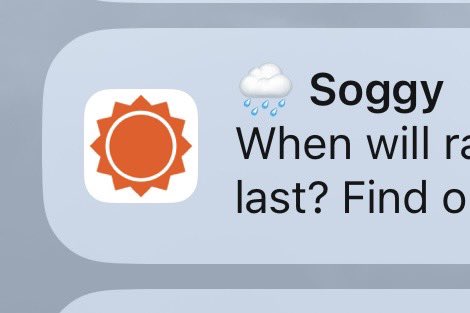 Unolup's tweet photo. TFW you glance at this notification and you think at first it’s from Instagram rather than your weather app. https://t.co/YZlsu3ecMs
