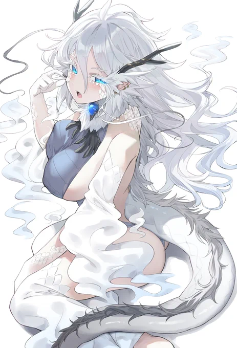 激遅謹賀新年イラストです。オリジナルの龍の娘描きました。今年もよろしくお願いします! 