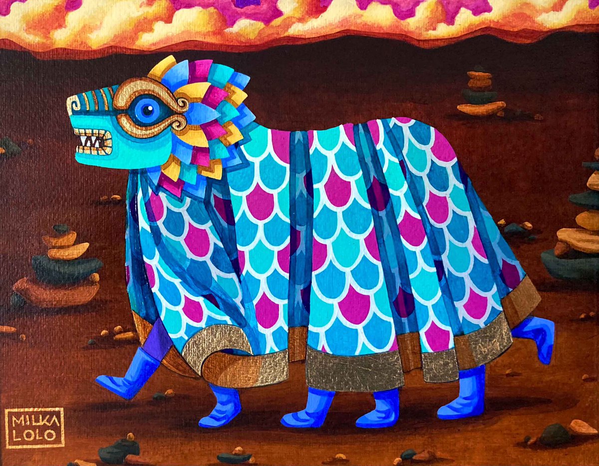 MilkaLolo's tweet photo. Esta pieza es parte de  la exposición BESTIARIO en la que participe junto al talentoso artista   Fran De Anda en la galería Keep Contemporary, Santa Fe, NM

#artemexicano #bestiario #bestiary #quetzalcoatl #mexicanart #neomexicanismos #mitologiaprehispanica #ancientgods https://t.co/d599ClTrET