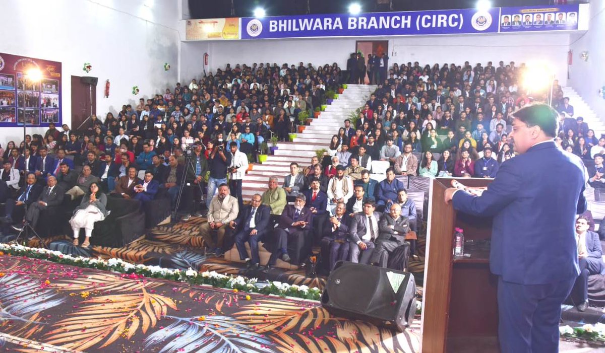 theicai's tweet photo. CA. Ranjeet K. Agarwal, Vice President-ICAI inaugurated the Mega Conference of CA Students - Rise, Aspire &amp; Master; Significance of Self-Control &amp; Discipline organized by SSEB, BoS(O)-ICAI at Bhilwara in the esteemed presence of CCMs &amp; CIRC/CICASA Members on 05.01.2024 https://t.co/Au5rpvPjke