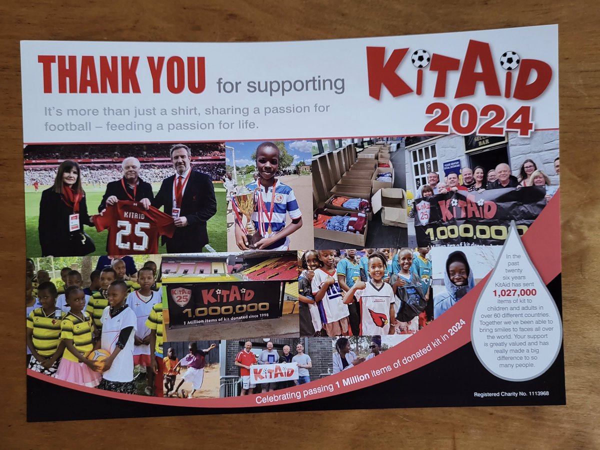 The 2024 KitAid Thank You certificates have arrived from the printers and will soon be heading around the UK to our volunteers to give out to generous kit donors
Not bad to get these designed, printed and posted before the Christmas decorations are down!

#smallcharity #volunteer