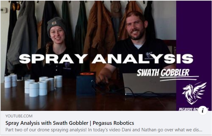 Nathan and Dani over at @Pegasus_Robotic have been busy! Thanks for putting this together! #swathspray #sprayanalysis #agribusiness #cropscience #dronesprayer #betterspraying