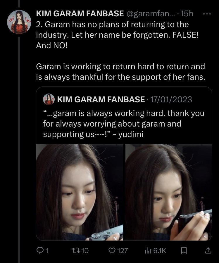 garamfanbase's tweet photo. Maybe read the thread before speaking. https://t.co/HhhdHGOKsh