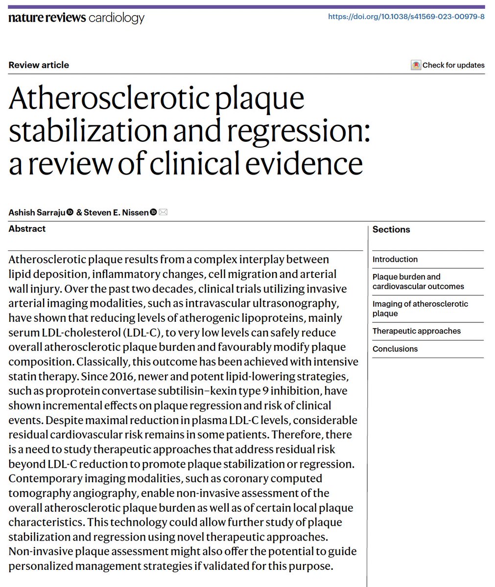Pradeep Natarajan (@pnatarajanmd) on Twitter photo .<a href="/AshishSarraju/">Ashish Sarraju</a> & S. Nissen discuss the evidence surrounding atherosclerotic plaque stabilization & regression as important clinical surrogates, and advancing therapeutic development nature.com/articles/s4156… <a href="/NatRevCardiol/">Nature Reviews Cardiology</a> .<a href="/AshishSarraju/">Ashish Sarraju</a> & S. Nissen discuss the evidence surrounding atherosclerotic plaque stabilization & regression as important clinical surrogates, and advancing therapeutic development nature.com/articles/s4156… <a href="/NatRevCardiol/">Nature Reviews Cardiology</a>