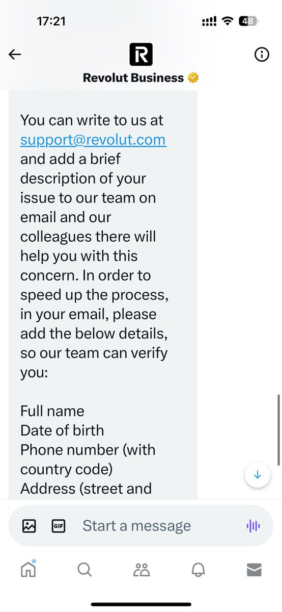 me_jigs's tweet photo. This is what you get. @RevolutBusiness you just make your customers work for your inefficiency https://t.co/syE49GAKMK