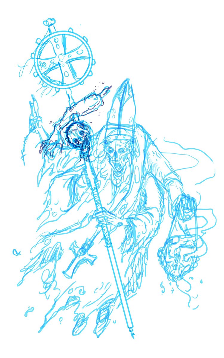 gruesomegraphx's tweet photo. Morning warm up. Will do digital inks later. #unholyandrotten #midnight #deathandroll #deaththrash #creaturedesign #creaturedesigner #deathmetal #illustrator #gruesomegraphx https://t.co/NoBtf0CGEu