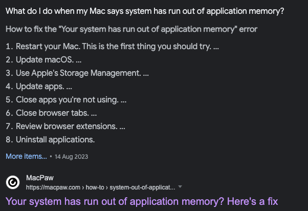 zero2hero_uk's tweet image. What do I do when my Mac says the system has run out of application memory? It made me sick! it may help you as well. 

#macos #outofmemory #maintanence