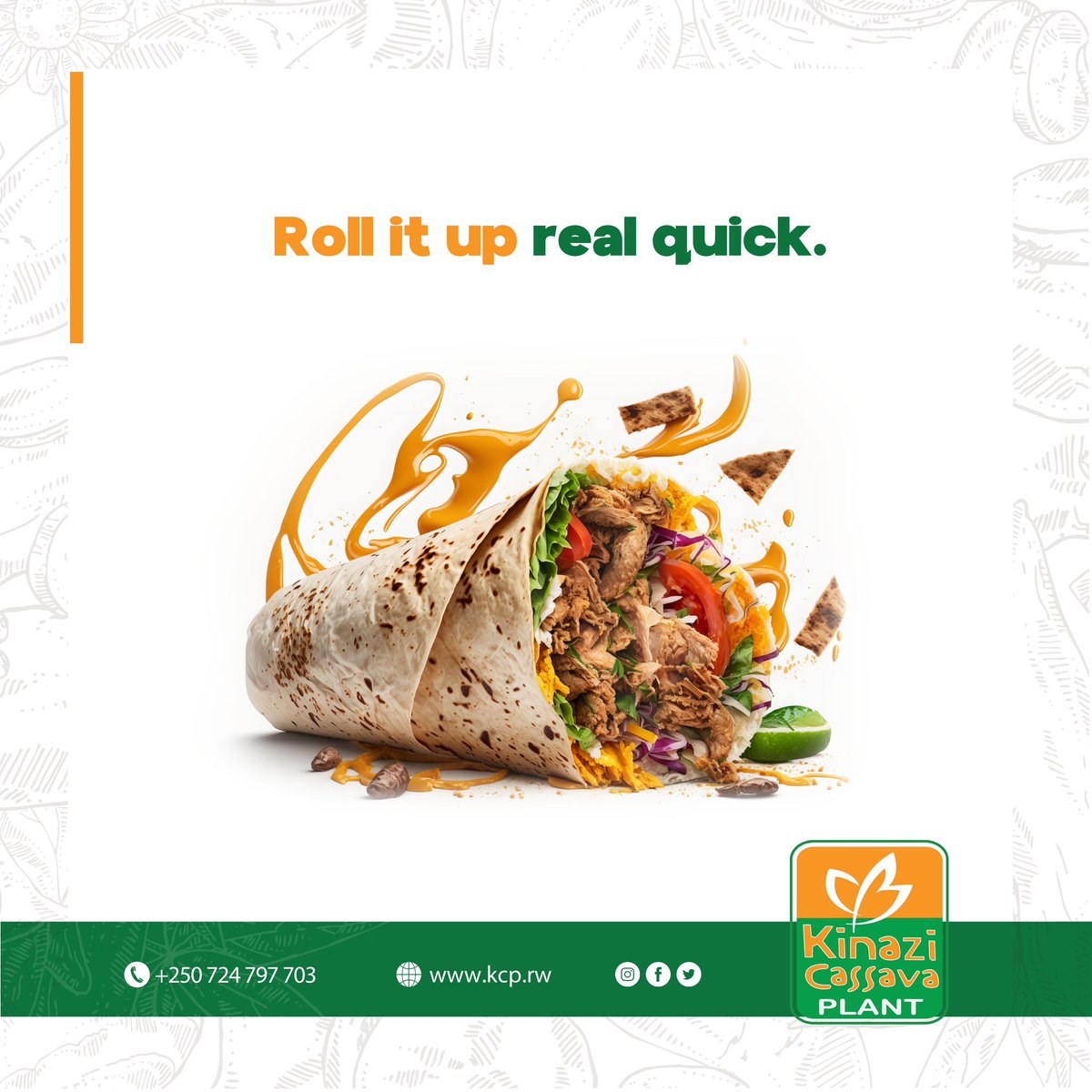 KinaziLtd's tweet photo. The week might have been tough but at the end of the day you get to take the edge off with a Kinazi Cassava Flour made burrito!
#KinaziCassavaFlour #YourGoToFlour #RwOX #RwOT https://t.co/GZQtSXfQ9V
