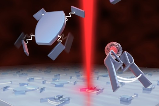 ChinaScience's tweet photo. A Chinese and German collaborative team developed a soft tiny robot with a spring-like structure that can sense, grasp and move. The biocompatible machine capable of manipulating in a single cell offered a potential strategy in precision medicine. (Journal Nature Nanotechnology) https://t.co/fI0vDLzmun